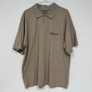 Fear of God Essentials Oversized Short Sleeve Polo Shirt Beige Size L